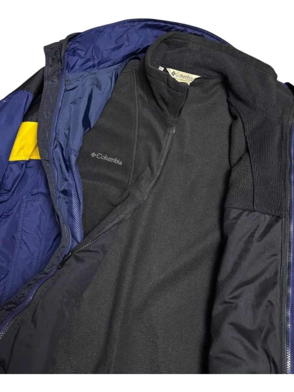 COLUMBIA 2-in-1 Convertible Fleece Jacket Winter Waterproof Ski Jacket Men Large